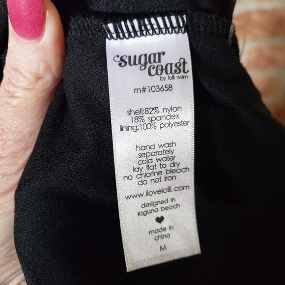 NWT Sugar Coast by Lolli Black Ruffled One Piece Swimsuit S in white M in black - Picture 6 of 6